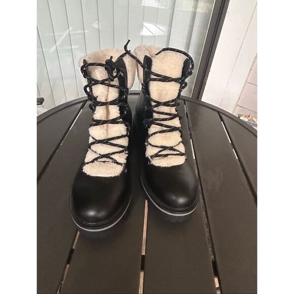 NWOB Tommy Hilfiger Ron 2 Faux Fur Lace Up Boots Black 10 M - Picture 11 of 15